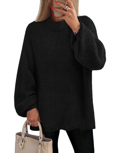 MEROKEETY Knit Sweaters Chunky Crewneck Pullover Jumpers Tops