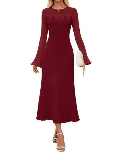 MEROKEETY Formal Wedding Cocktail Bodycon Floral Winter Dresses