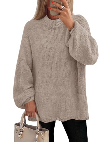MEROKEETY Knit Sweaters Chunky Crewneck Pullover Jumpers Tops