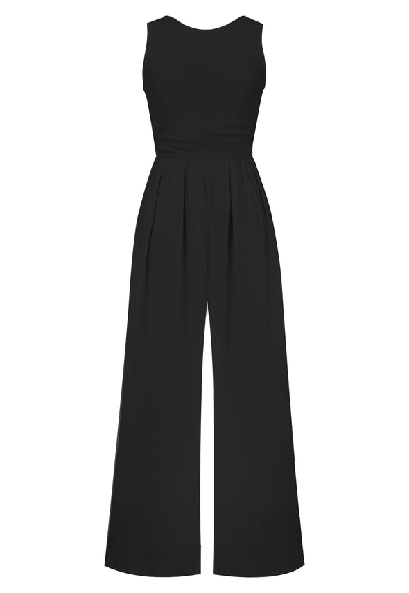 MEROKEETY Women's Summer Sleeveless Wide Leg Jumpsuit