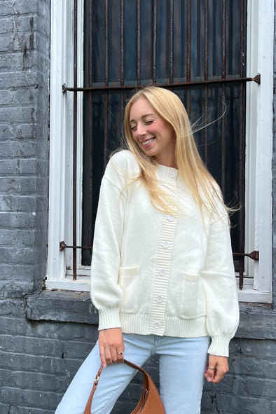 MEROKEETY Lantern Sleeve Button Down Crewneck Open Front Coat
