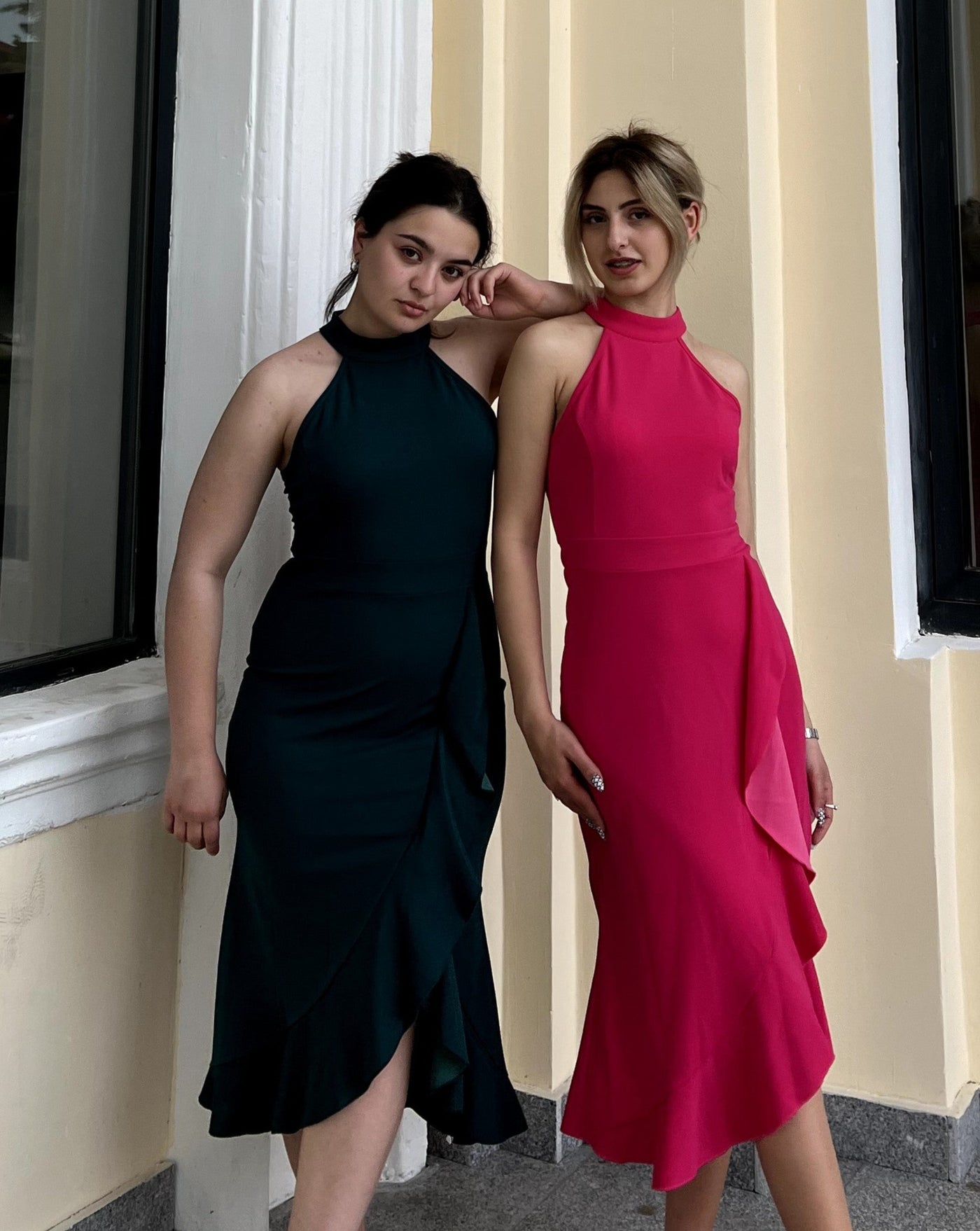 MEROKEETY Halter Neck Sleeveless Split Midi Dress Merokeety MEROKEETY Halter Neck Sleeveless Split Midi Dress Merokeety