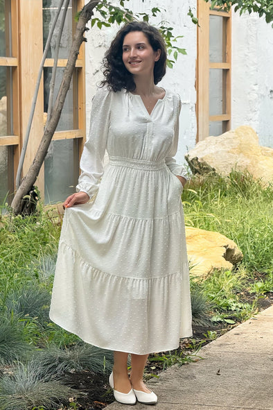 MEROKEETY Ruffle Tiered Boho Swiss Dots Wedding Guest Dresses