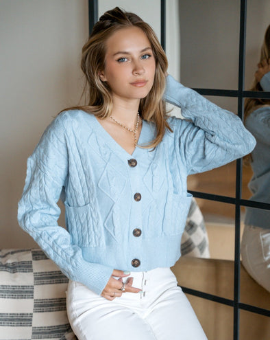 MEROKEETY 2023 Cable Knit Cardigan Sweaters Outwear – Merokeety