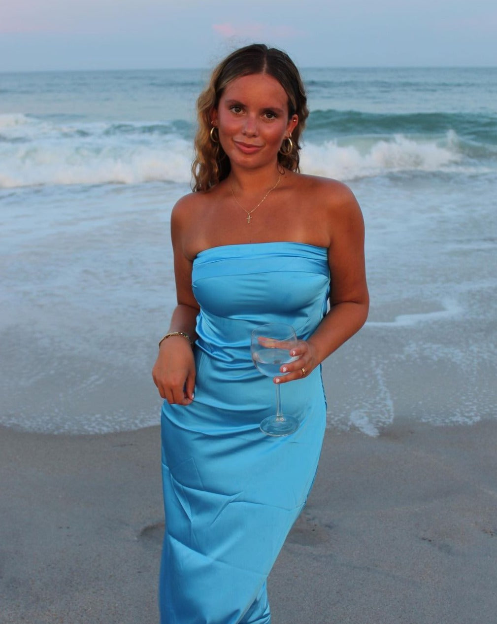 MEROKEETY Strapless Tube Bodycon Satin Backless Maxi Dress Merokeety MEROKEETY Strapless Tube Bodycon Satin Backless Maxi Dress Merokeety