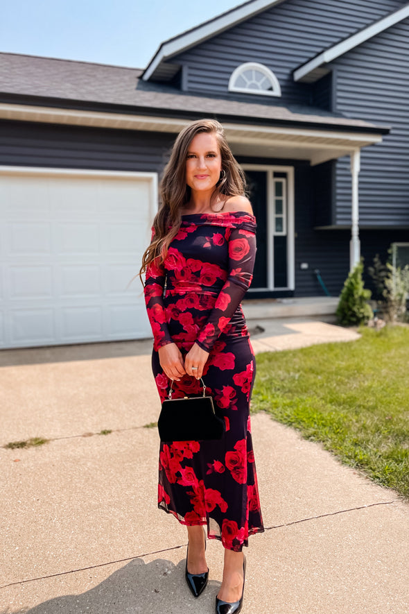 MEROKEETY Off Shoulder Floral Bodycon Cocktail Wedding Dress