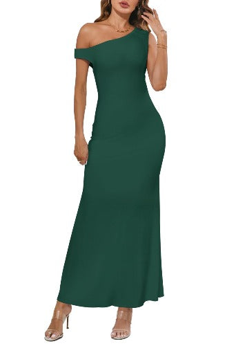 MEROKEETY Women's Off-Shoulder Bodycon Maxi Dress