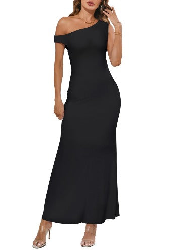 MEROKEETY Women's Off-Shoulder Bodycon Maxi Dress