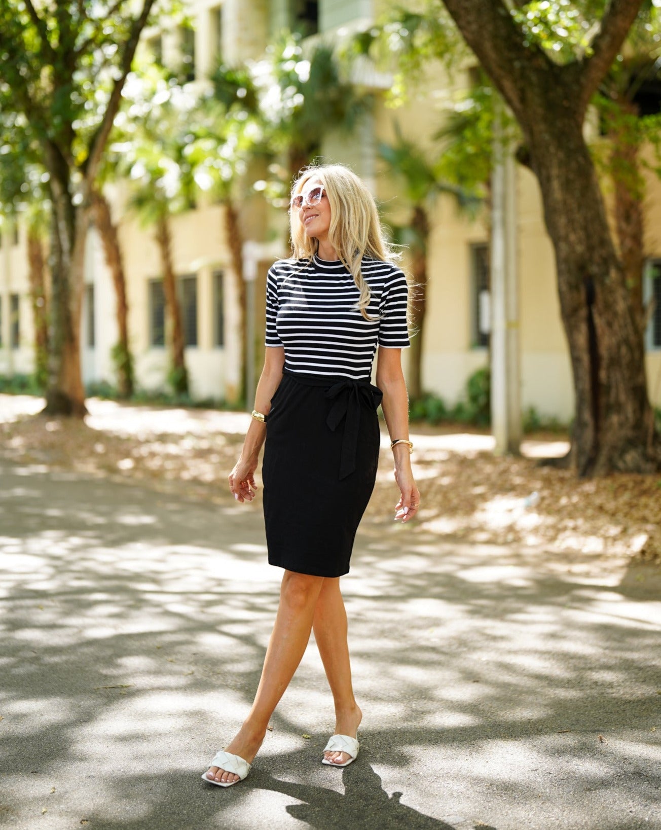 MEROKEETY Women's Striped Midi T-Shirt Dress with Pockets Merokeety MEROKEETY Women's Striped Midi T-Shirt Dress with Pockets Merokeety