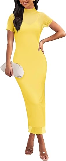MEROKEETY Women's Summer Bodycon Mesh Slip Maxi Dress Merokeety MEROKEETY Women's Summer Bodycon Mesh Slip Maxi Dress Merokeety