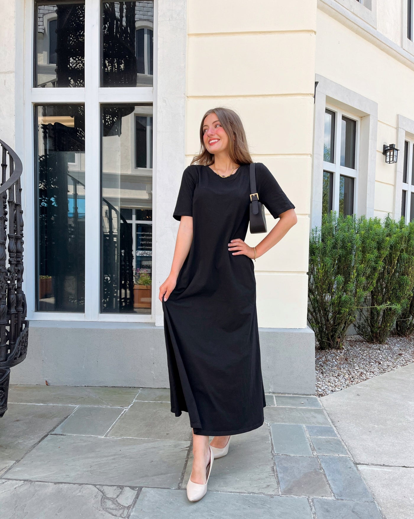 MEROKEETY Women's 2024 Short Sleeve Crewneck Maxi Dress with Pockets – Merokeety