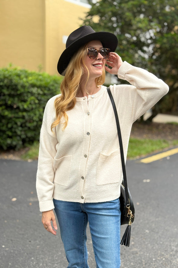 MEROKEETY Knit Sweaters Crewneck Button Open Front Jackets