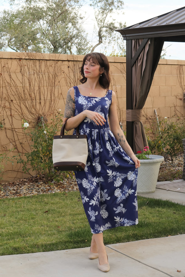 MEROKEETY Casual Floral Sleeveless Flowy Boho Tank Midi Dresses
