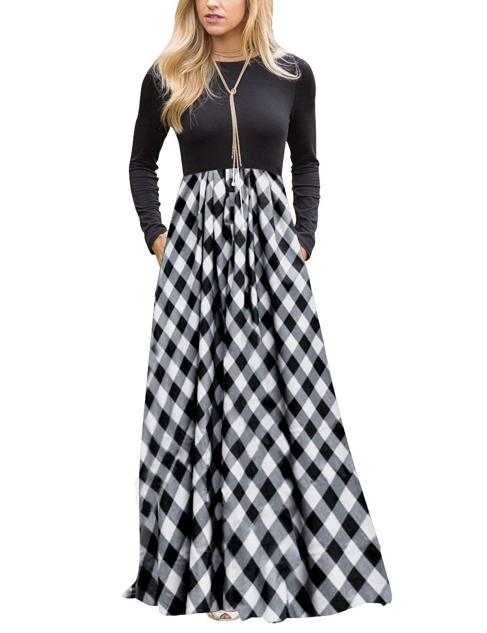 MEROKEETY Plaid Empire Waist Maxi Dress Merokeety MEROKEETY Plaid Empire Waist Maxi Dress Merokeety