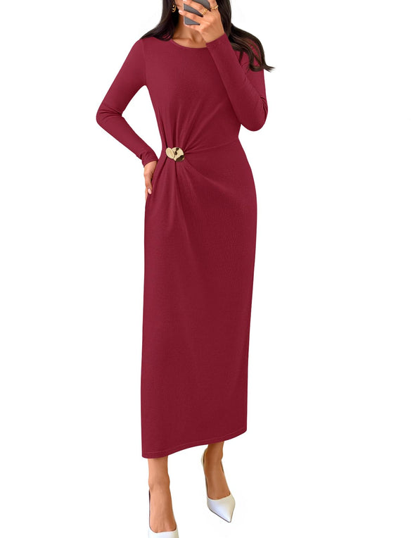 MEROKEETY Bodycon Elegant Wedding Guest Cocktail Dress