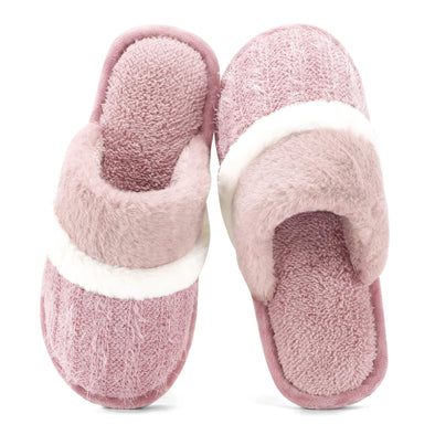 MEROKEETY Cozy Slippers for Women Indoor and Outdoor Fuzzy House Shoes