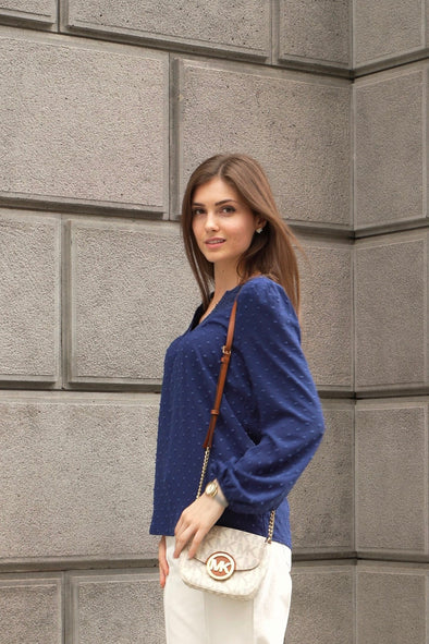 MEROKEETY Fall Blouse Crochet Lace V Neck Swiss Dot Tops