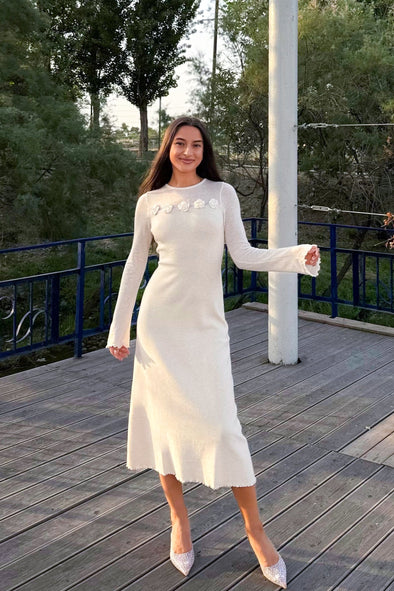 MEROKEETY Formal Wedding Cocktail Bodycon Floral Winter Dresses