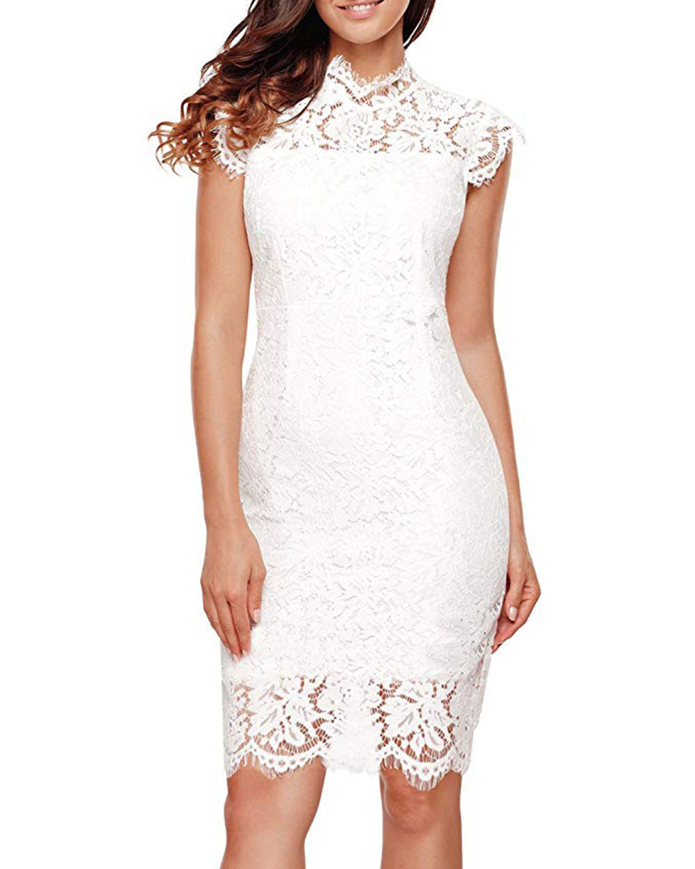 MEROKEETY Sleeveless Lace Floral Elegant Cocktail Dress Merokeety MEROKEETY Sleeveless Lace Floral Elegant Cocktail Dress Merokeety