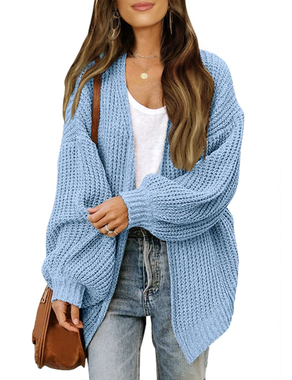 MEROKEETY Women's Winter Draped Long Cardigan Knitted Soft Sweater