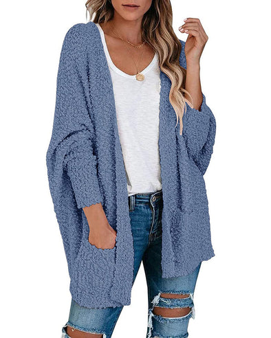 MEROKEETY Popcorn Batwing Sleeve Oversized Cardigan – Merokeety